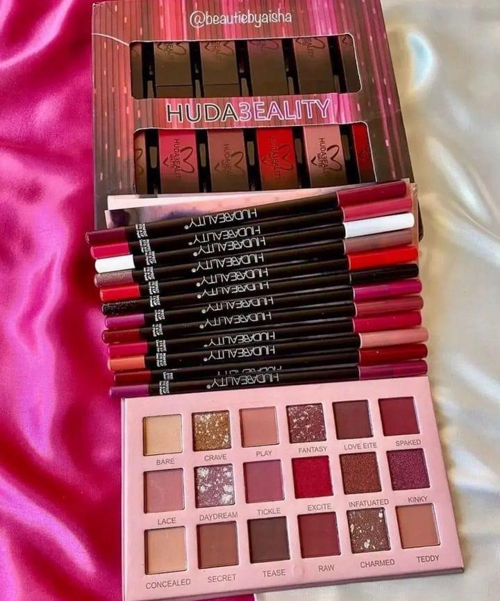 3-in-1 Makeup Kit with 12 Lipsticks & Pencils