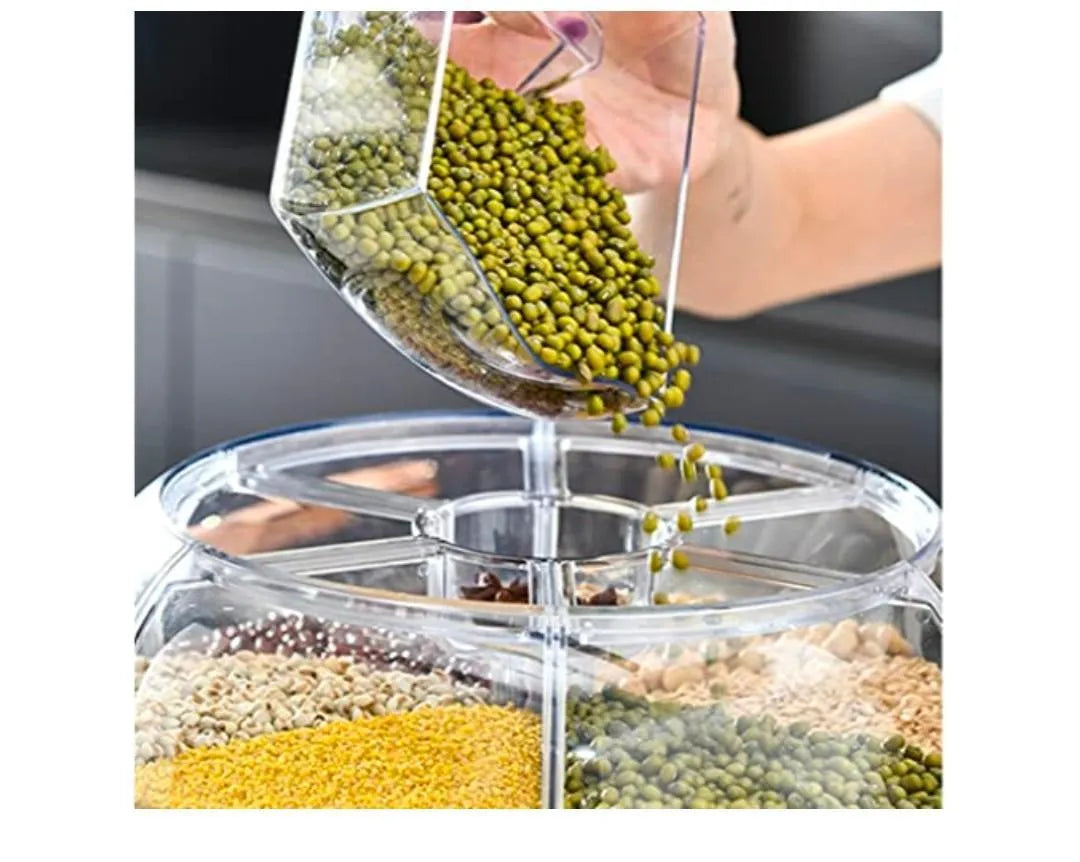 360° Rotating Rice & Cereals Dispenser for Kitchen Organization