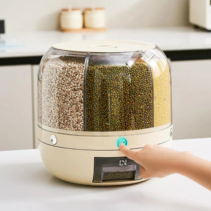 360° Rotating Rice & Cereals Dispenser for Kitchen Organization