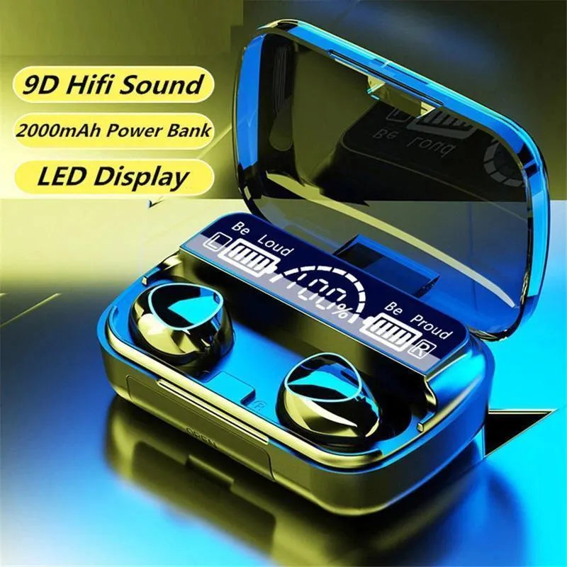 M10 Wireless Bluetooth 5.3 Earbuds | HD Stereo Sound | Clear Voice | Portable Charging Case | Black