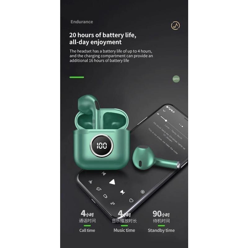 Premium Quality Green Bluetooth Earbuds with IPX4 Waterproof