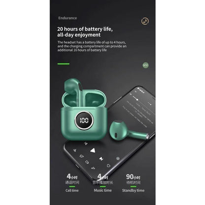 Premium Quality Green Bluetooth Earbuds with IPX4 Waterproof