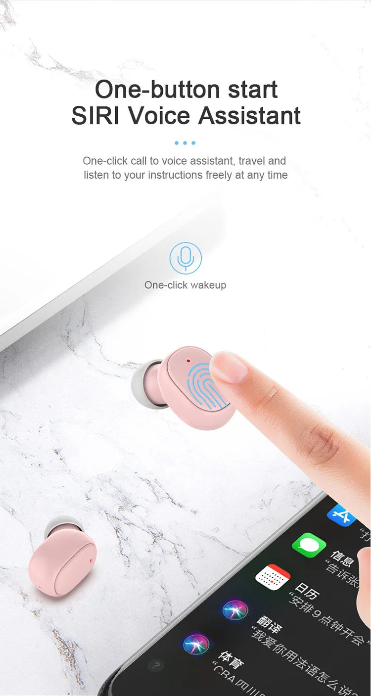 TWS Bluetooth Headphone Wireless Earphone Stereo Headset sportEarbuds microphone with charging box forsmartphone