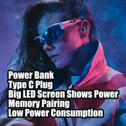 Wireless Noise Reduction HQ High Quality TWS Earphone M25 In-ear Type-C LED Display Recharge Earphone Headphone